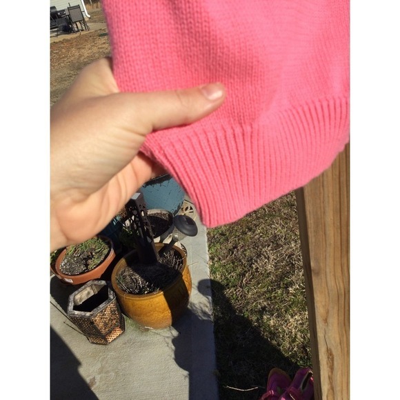 Jack Willis knitwear womens sweater size 2 white pink colorblock cotton England - Picture 3 of 10